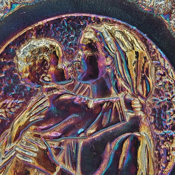 Vintage Fenton Carnival Glass Mother's Day Plate 1974 - Picture 3 of 6